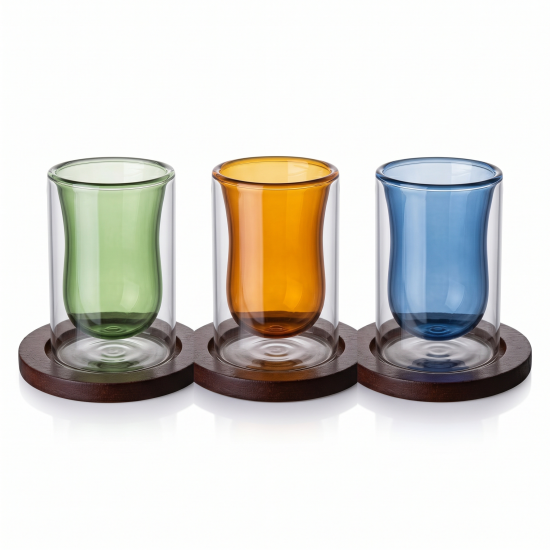 Glass Cups And Saucer Set 6 Pcs