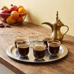 Glass Coffee Cup Set - 6 Pcs