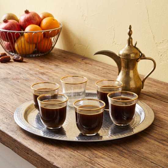 Glass Coffee Cup Set - 6 Pcs