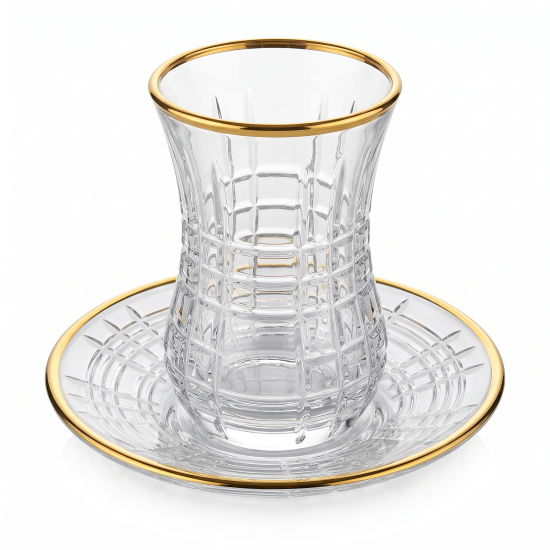 Tea Glass Cups And Saucer Set 6 Pcs