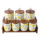 Lemon Pattern Porcelain Jar Set - 7 Pcs
