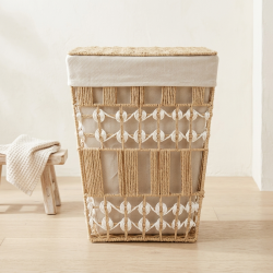 Straw Laundry Basket Medium