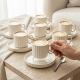 Porcelain Coffee Cup and Saucer Set - 6 Pcs