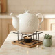 Metal Teapot Warmer with Wooden Base