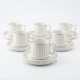 Porcelain Coffee Cup and Saucer Set - 6 Pcs