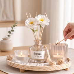 Floral Candle & Reed Diffuser Set