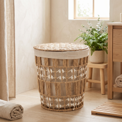 Straw Laundry Basket Medium