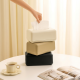 Double Sided Leather and Wood Tissue Box