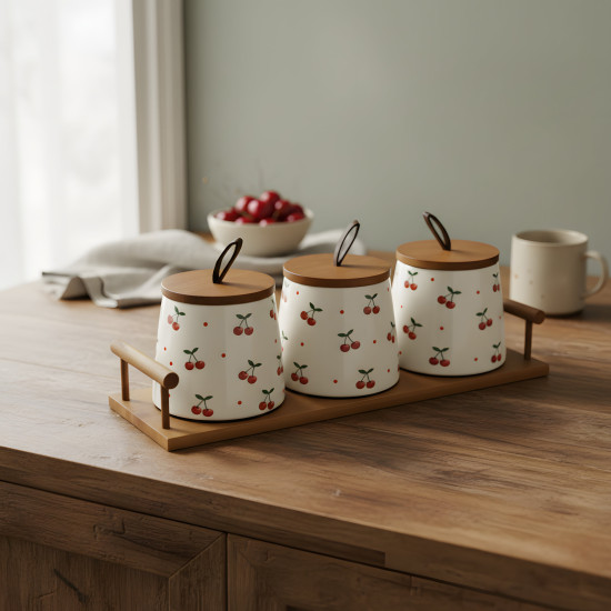 Porcelain Jar Set - 3 Pcs