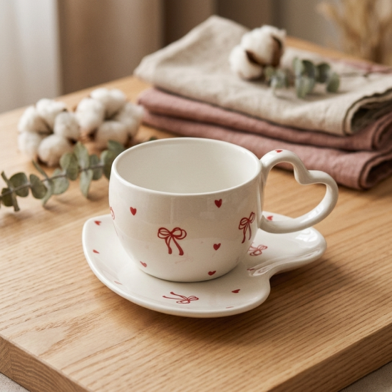 Porcelain Mug & Saucer