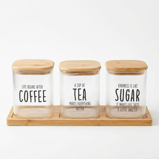 Glass Spice Jar Set - 3 Pcs	
