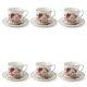 Porcelain Coffee Cup and Saucer Set - 6 Pcs