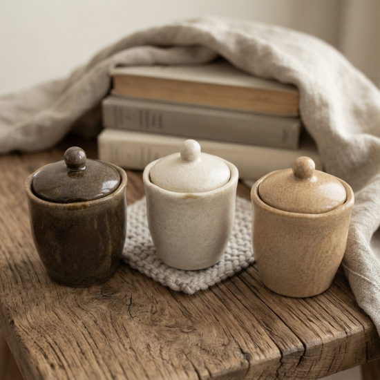 Ceramic Spice Jar Set - 3 Pcs