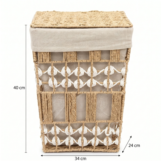 Straw Laundry Basket Small