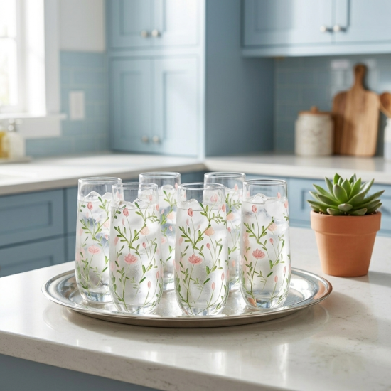 Glass Cups Set 6 Pcs
