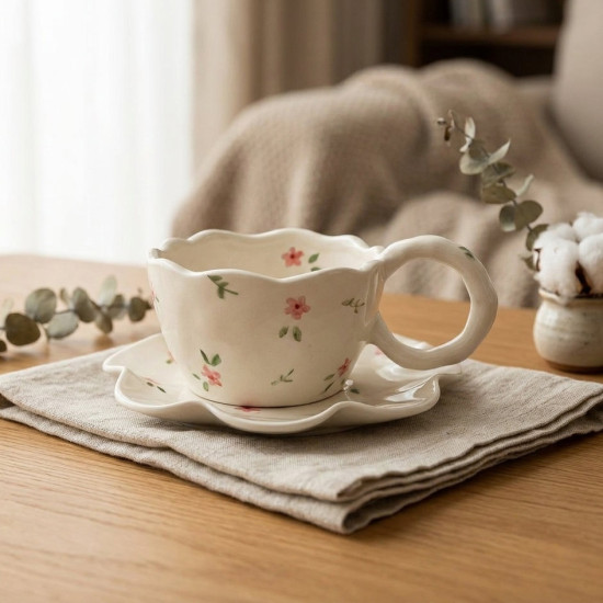 Porcelain Mug & Saucer