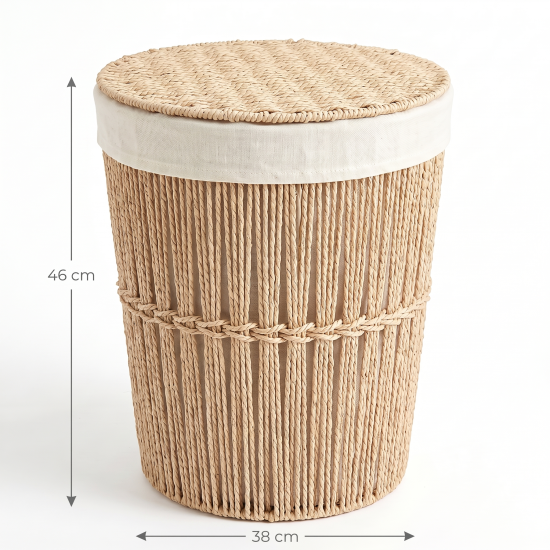 Straw Laundry Basket Medium