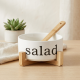Porcelain Bowl with Wooden Stand