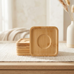 Wooden Coaster Set 6 Pcs