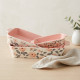 Floral Porcelain Casserole Set 3 Pcs