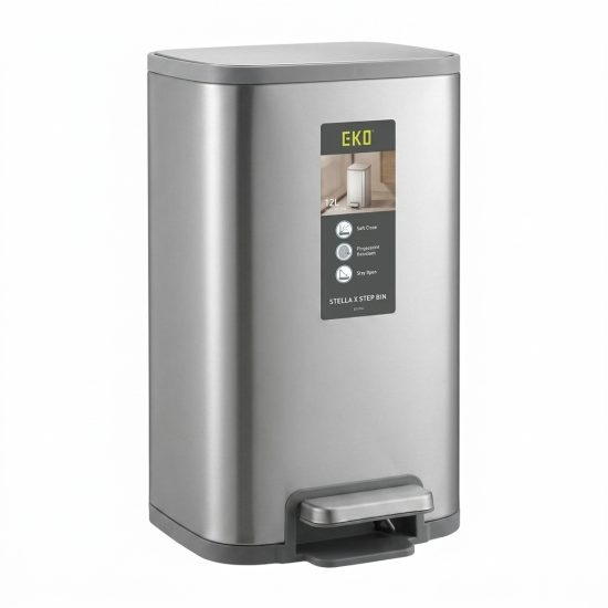 Square Trash Step Bin 12 liter