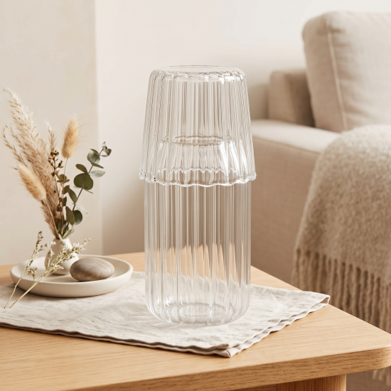 Glass Bottle With Cup