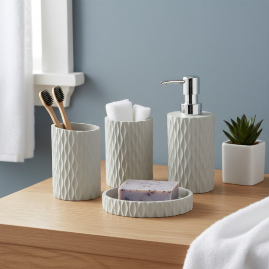Ceramic Bathroom Set - 4 Pcs