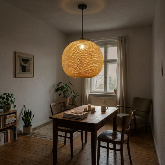 Straw Chandelier Large