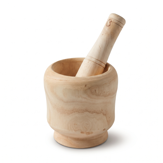 Wooden Garlic Mortar & Pestle