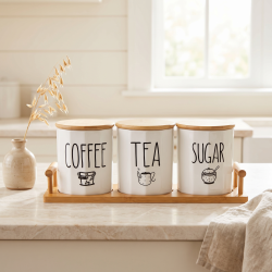Porcelain Spice Jar Set - 3 Pcs