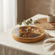 Wooden Three-Section Serving Platter with Acrylic Lid Large