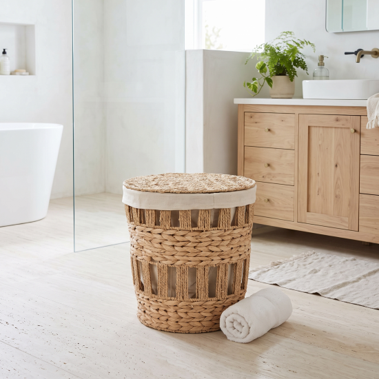 Straw Laundry Basket Small