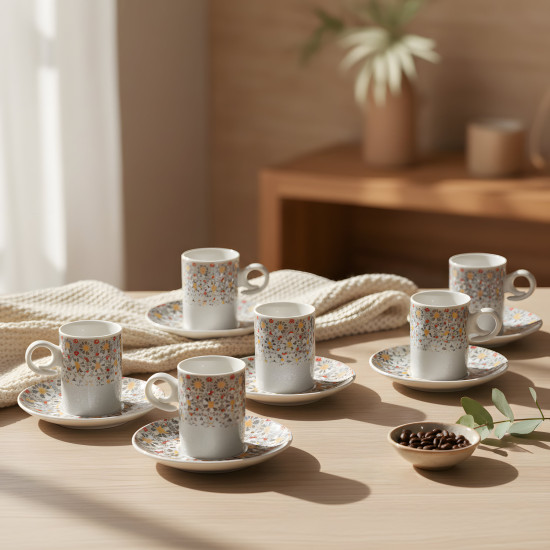 Porcelain Teacup Set 6 Pcs