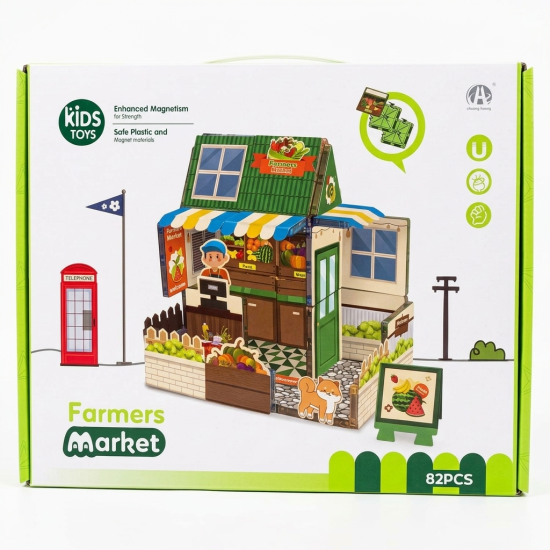 Magnetic Farmers Market Building Set 82 Pieces