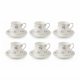 Coffee Cup and Saucer Set - 6 Pcs