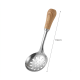 Steel spoon with a wooden handle