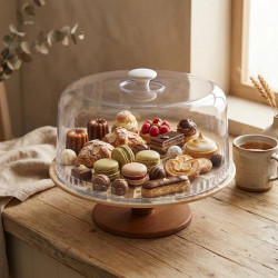 Serving Platter with Wooden Base