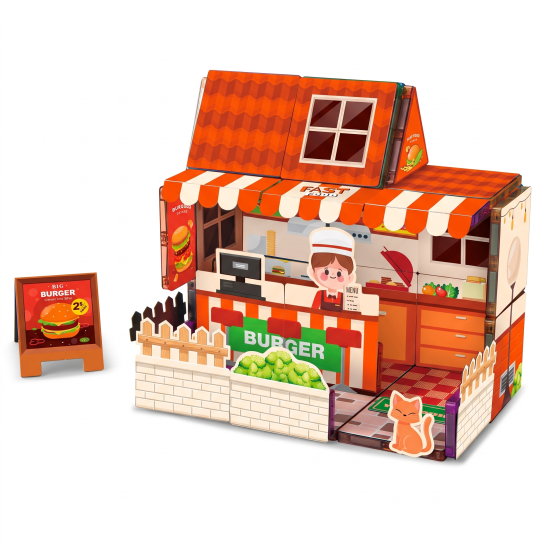 Magnetic Burger Shop Set 83 Pieces
