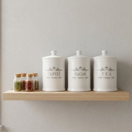 Porcelain Spice Jar Set - 3 Pcs