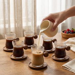 Glass Coffee Cup Set 6 Pieces 250 ml
