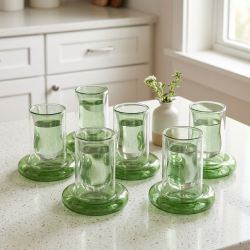 Glass Cups And Saucer Set 6 Pcs