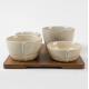 Bowl Set 4 Pcs with Wooden Stand