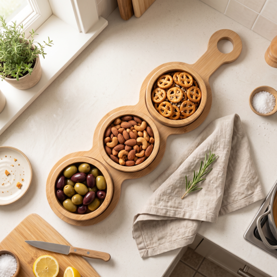 Wooden Three-Piece Serving Set