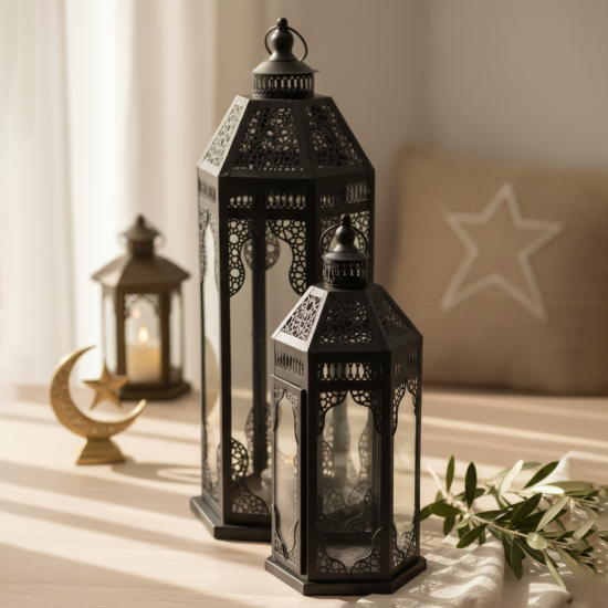 Metal Ramadan Lantern 2 Pcs