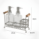 Glass Soap Dispenser 2 Pieces with Metal Stand