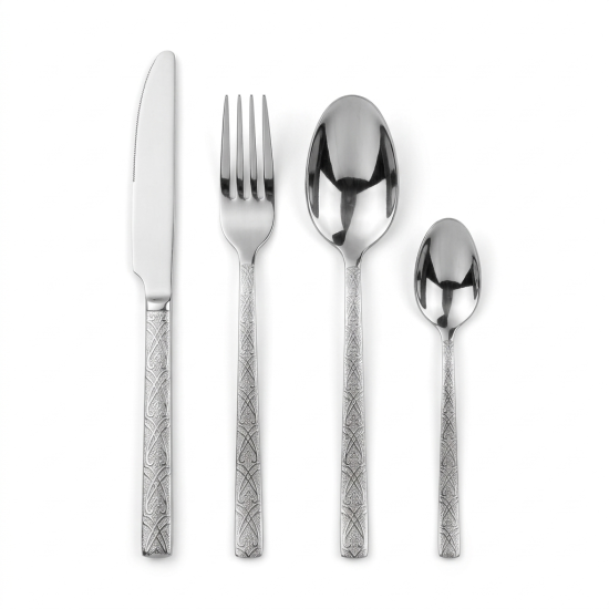 Silver Silverware Set 24 Pieces