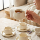 Porcelain Tea Cup and Saucer Set - 6 Pcs