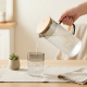 Glass Jug with Wooden Lid And Cup