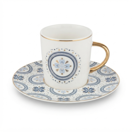 Coffee Cup and Saucer Set - 6 Pcs