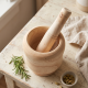 Wooden Garlic Mortar & Pestle